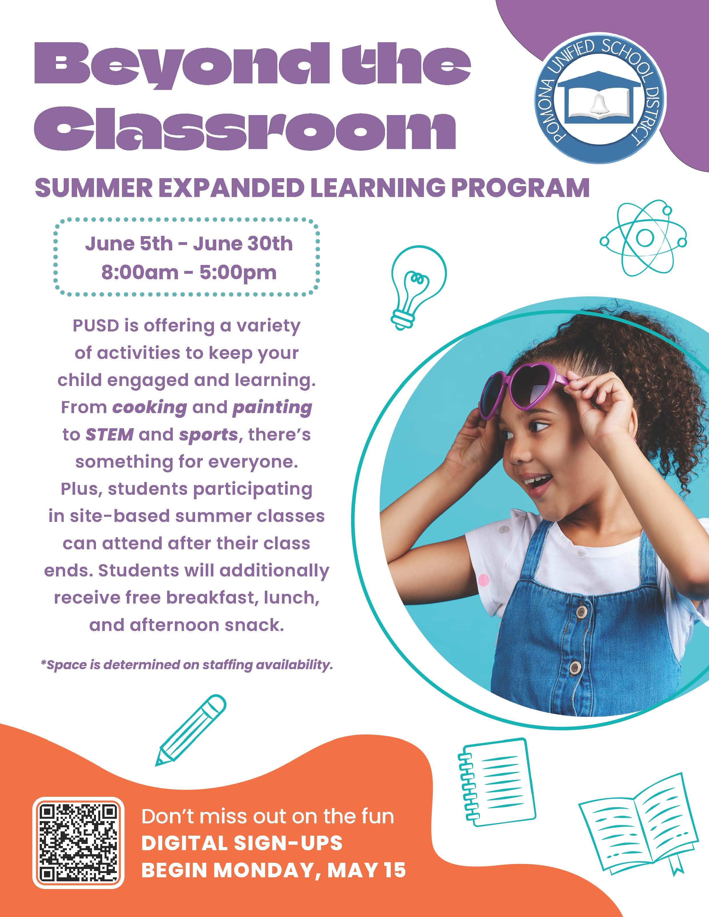 Beyond the Classroom - Summer Program for PUSD 